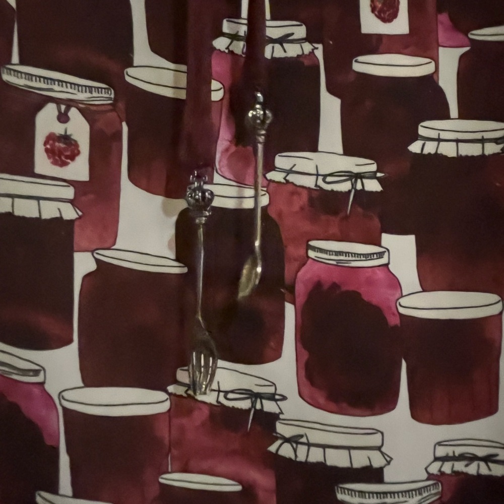 Modcloth Book of Deer Burgundy and White Jam Print Blouse - Picture 6 of 7
